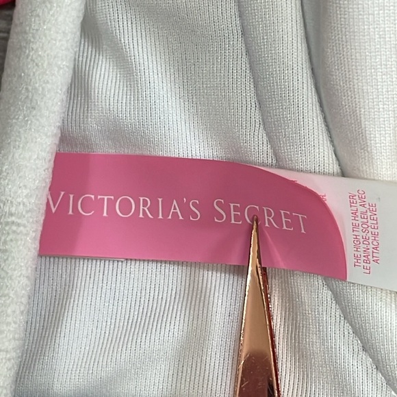 Victoria’s Secret Bikini The Knockout High Tie Halter Top Black Refracted Geo - Picture 11 of 16